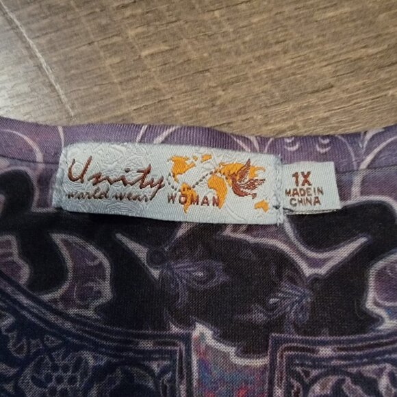 Unity World Wear sublimation print polyester top. Size 1X. - Picture 3 of 6